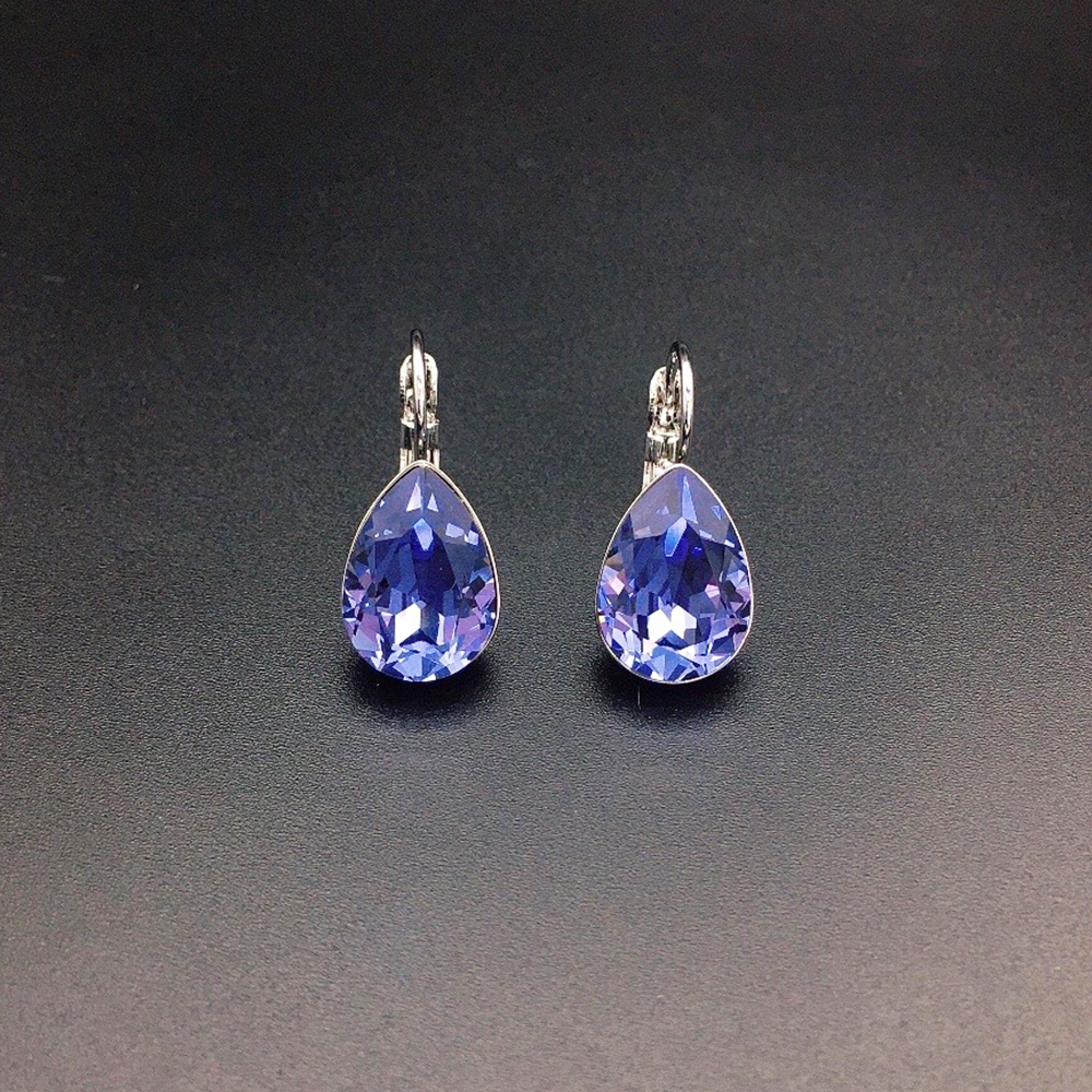 Elegant Smoky Gray Teardrop Leverback Earrings for Women