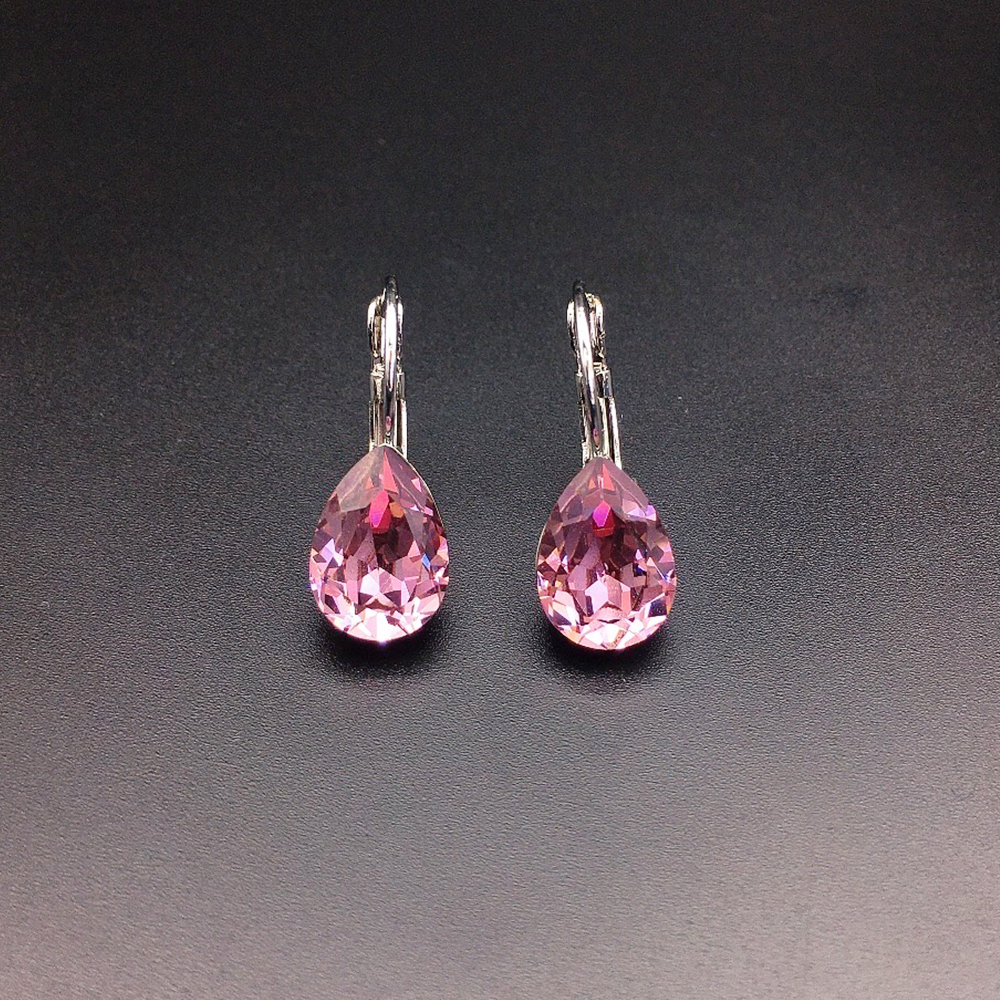 Elegant Smoky Gray Teardrop Leverback Earrings for Women