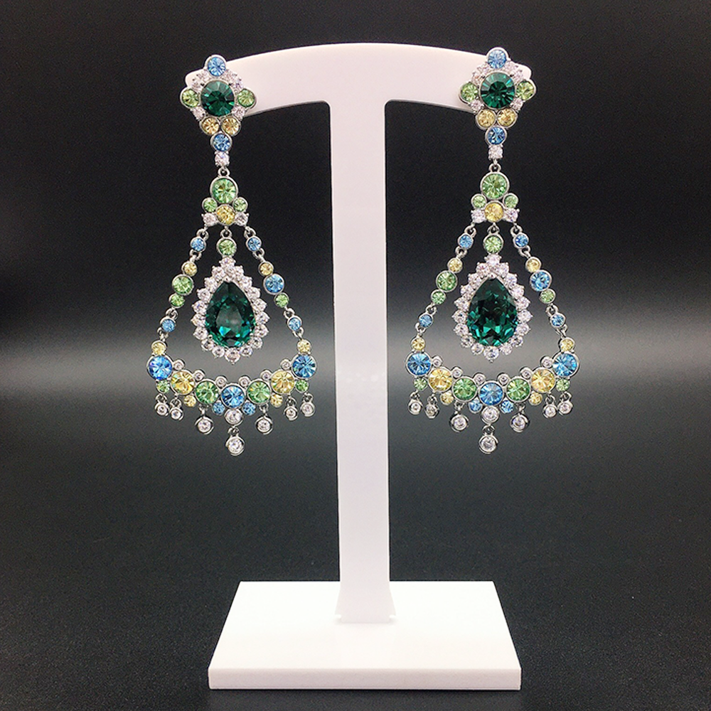 Luxury Sapphire Blue Chandelier Earrings for Evening Wear