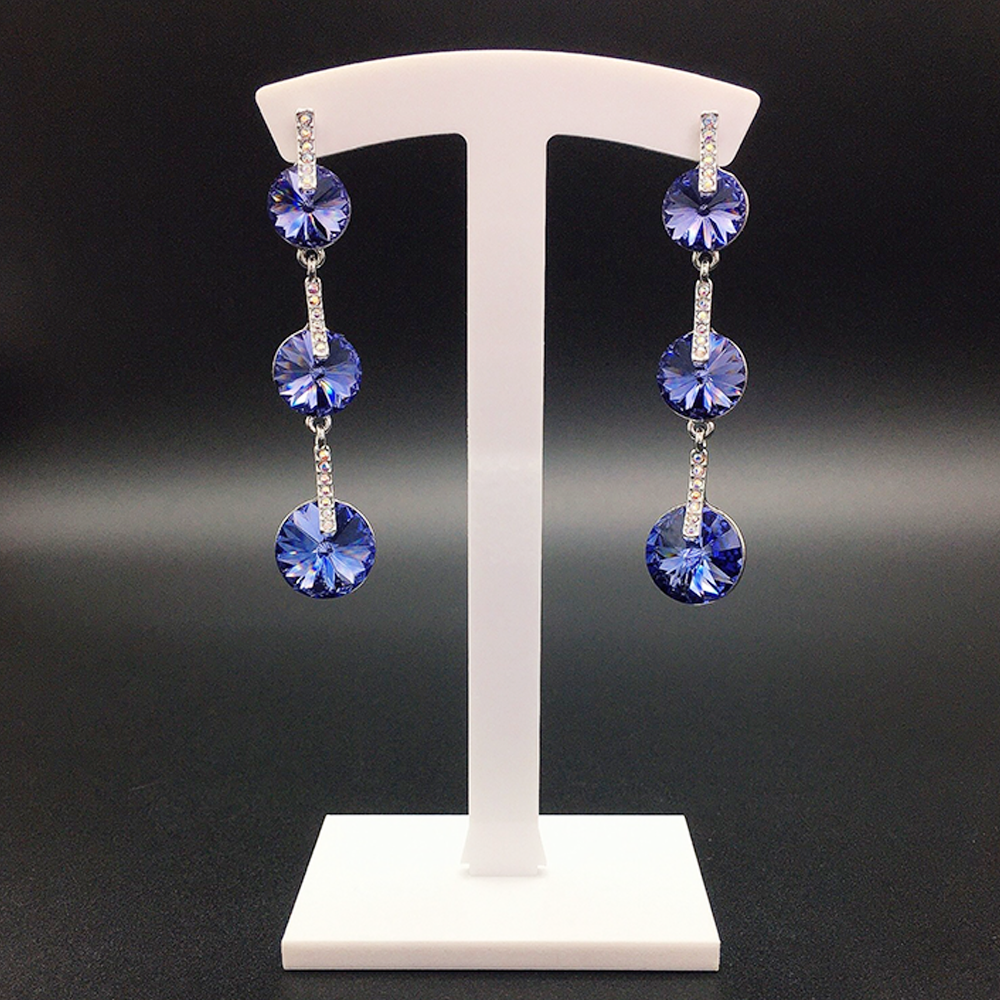 Elegant Emerald Green Linear Crystal Drop Earrings for Women
