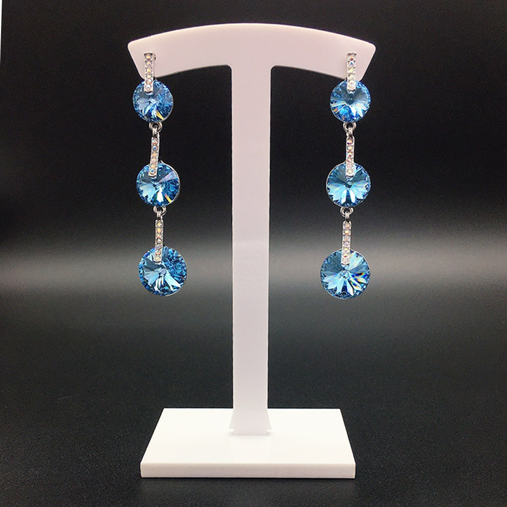 Elegant Emerald Green Linear Crystal Drop Earrings for Women