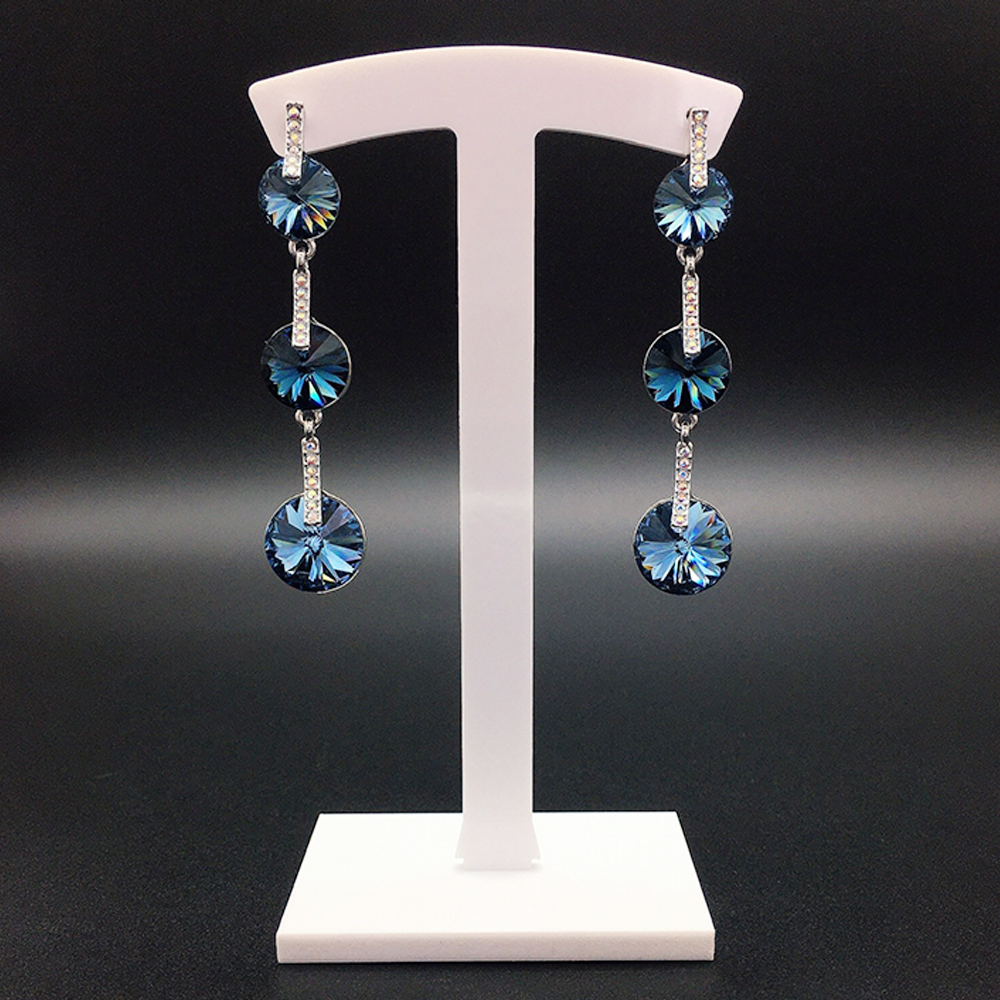 Elegant Emerald Green Linear Crystal Drop Earrings for Women