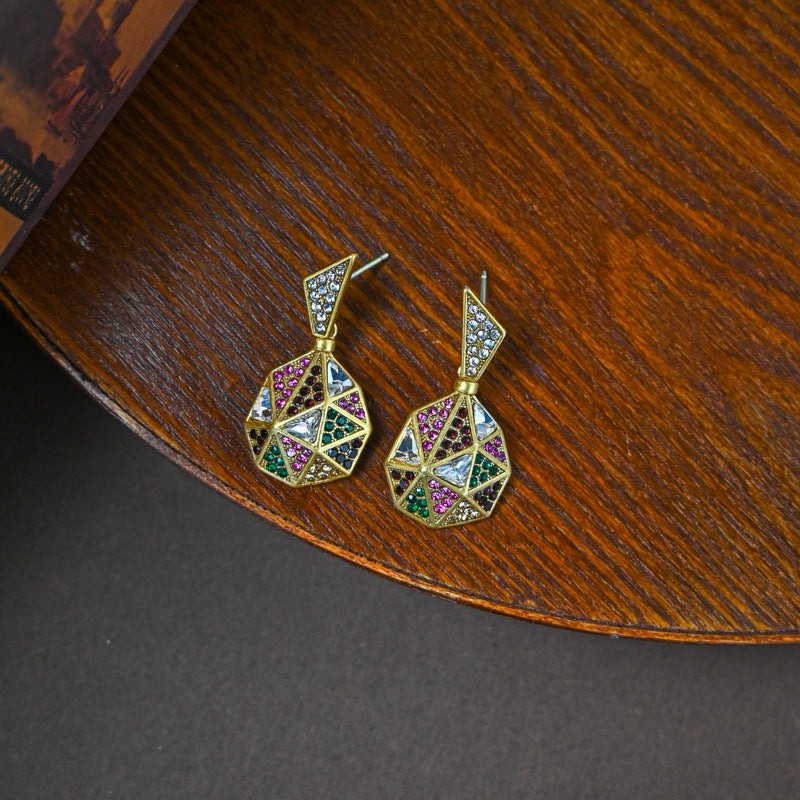 Vintage Personality Gold Plated Geometric Earrings