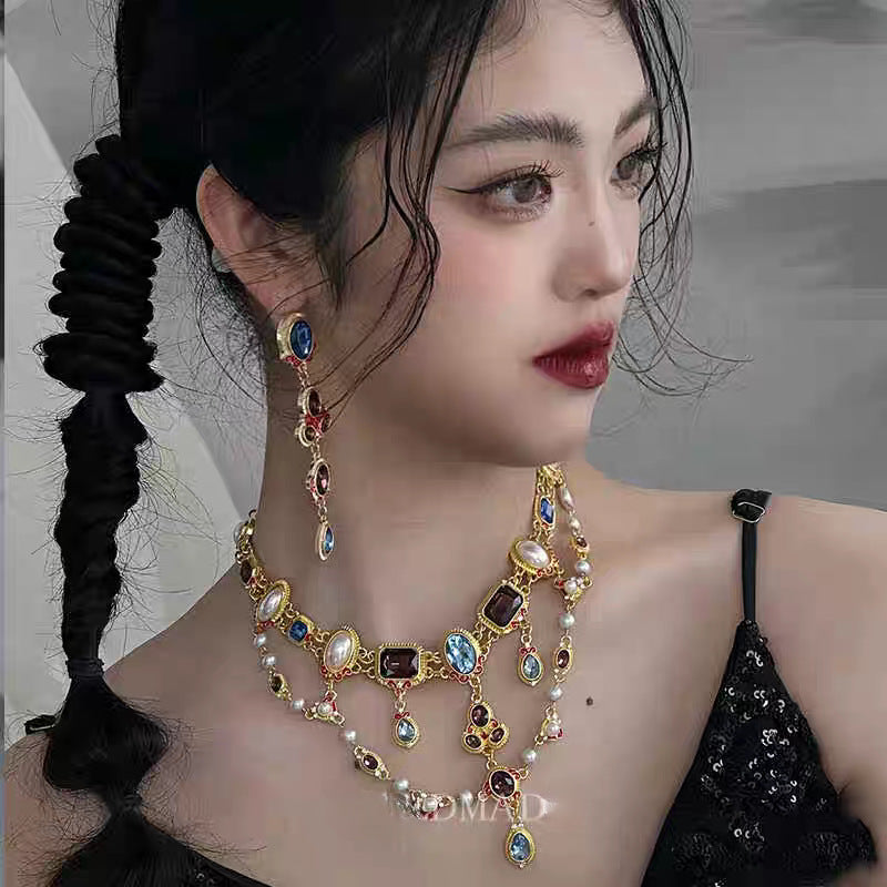 Colored Diamond Medieval Necklace Set