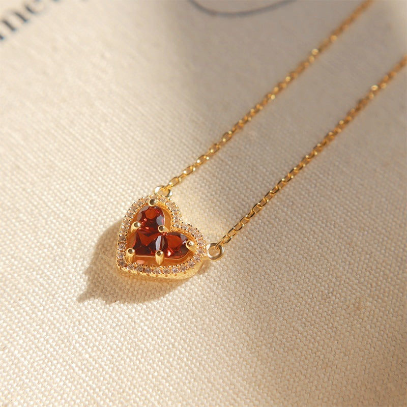 Love pomegranate red pendant necklace