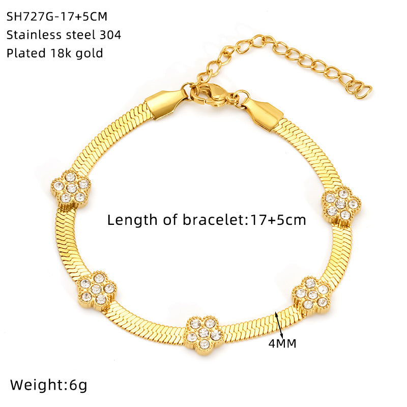 Niche light luxury zircon titanium steel bracelet
