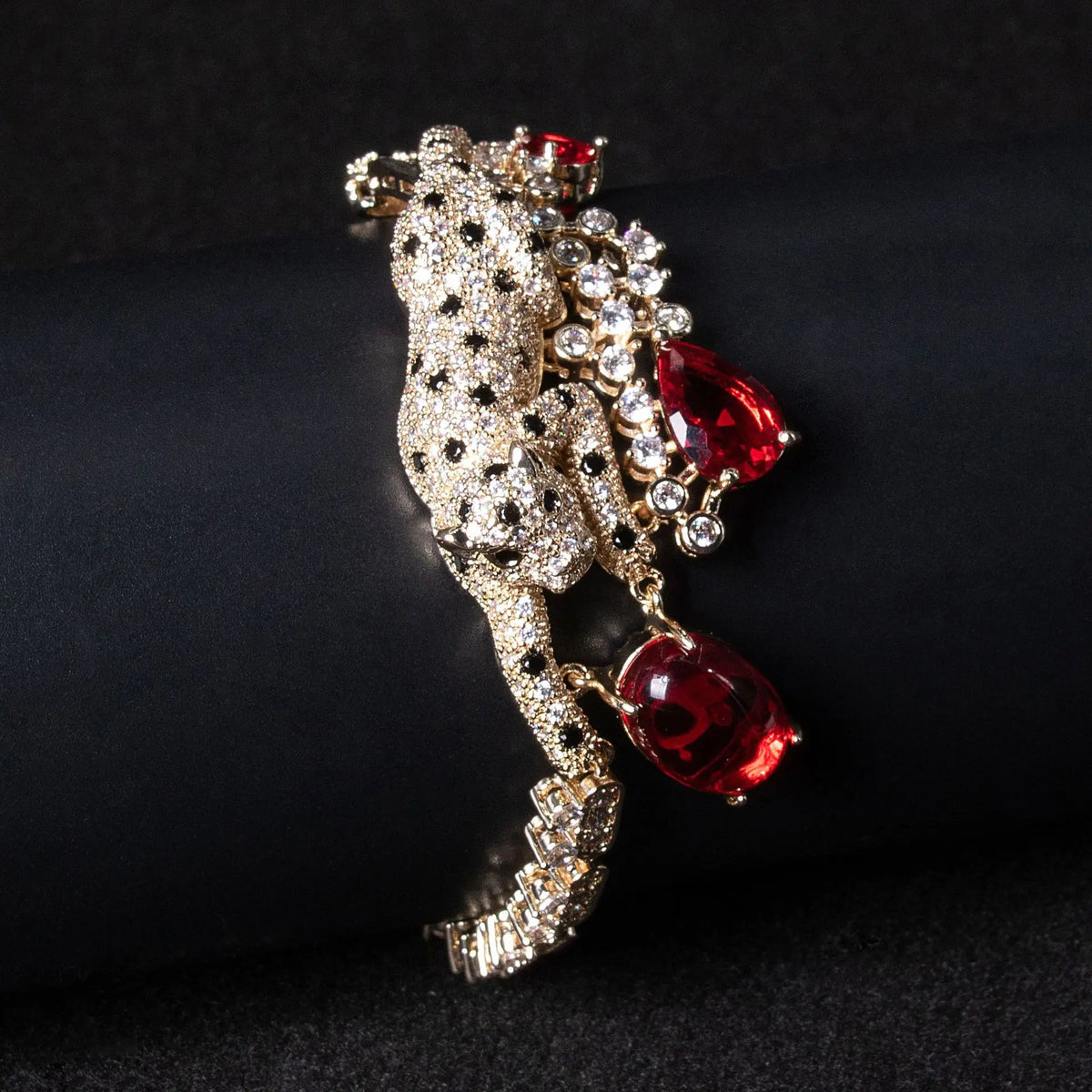 Bracelet Léopard de Luxe Entièrement en Cristal pour Femme