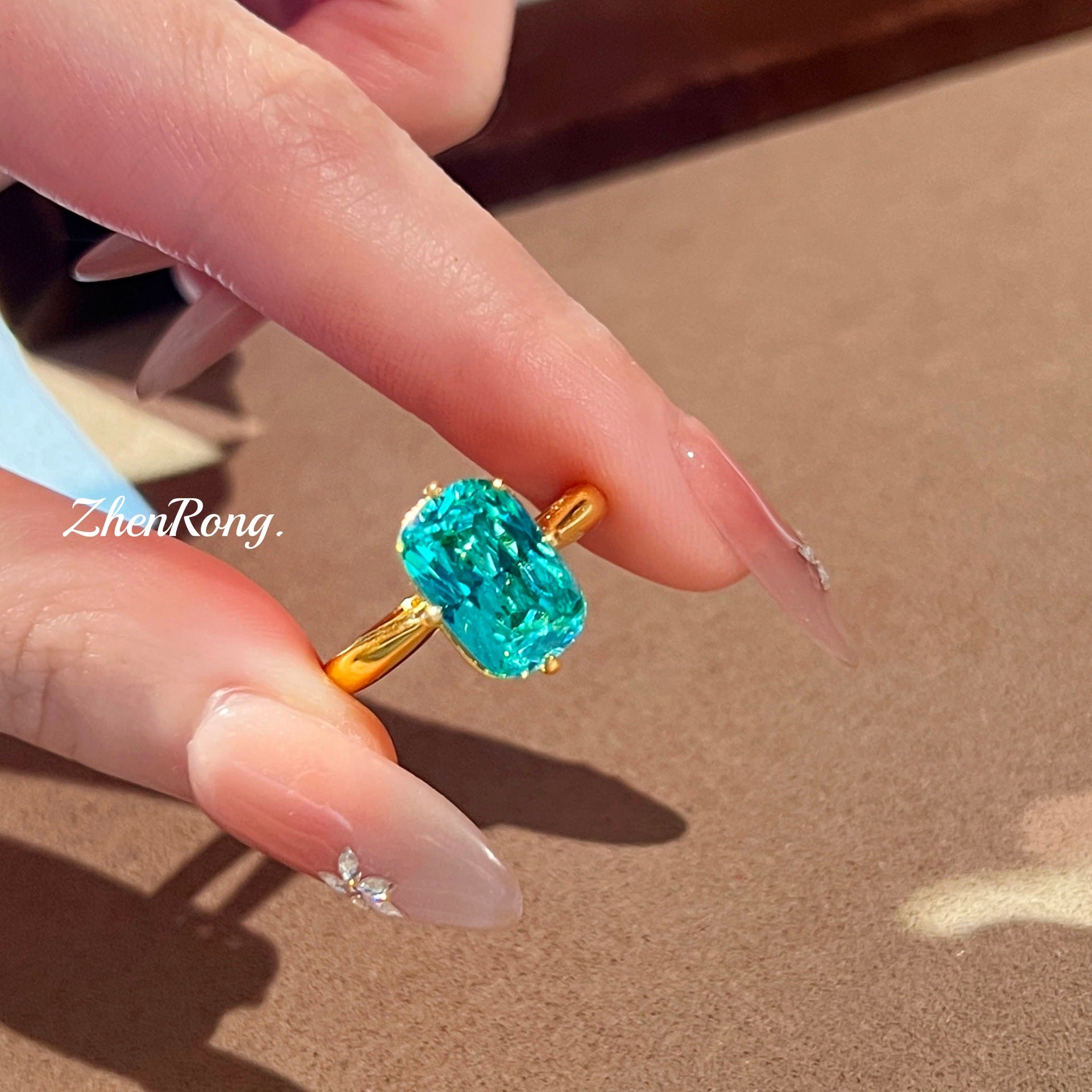 Vintage Ice Flower Cut Paraiba Diamond Ring
