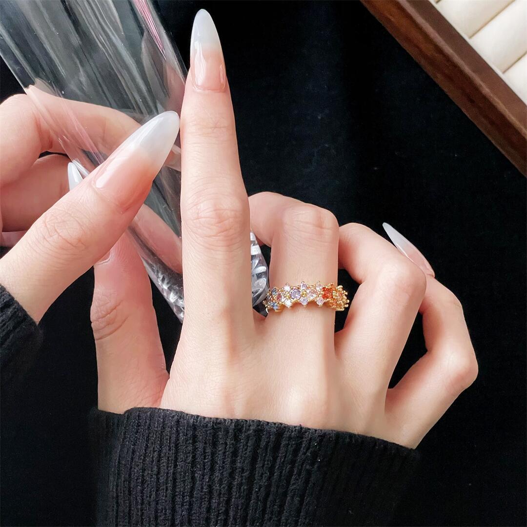 Light luxury colored treasure series ring