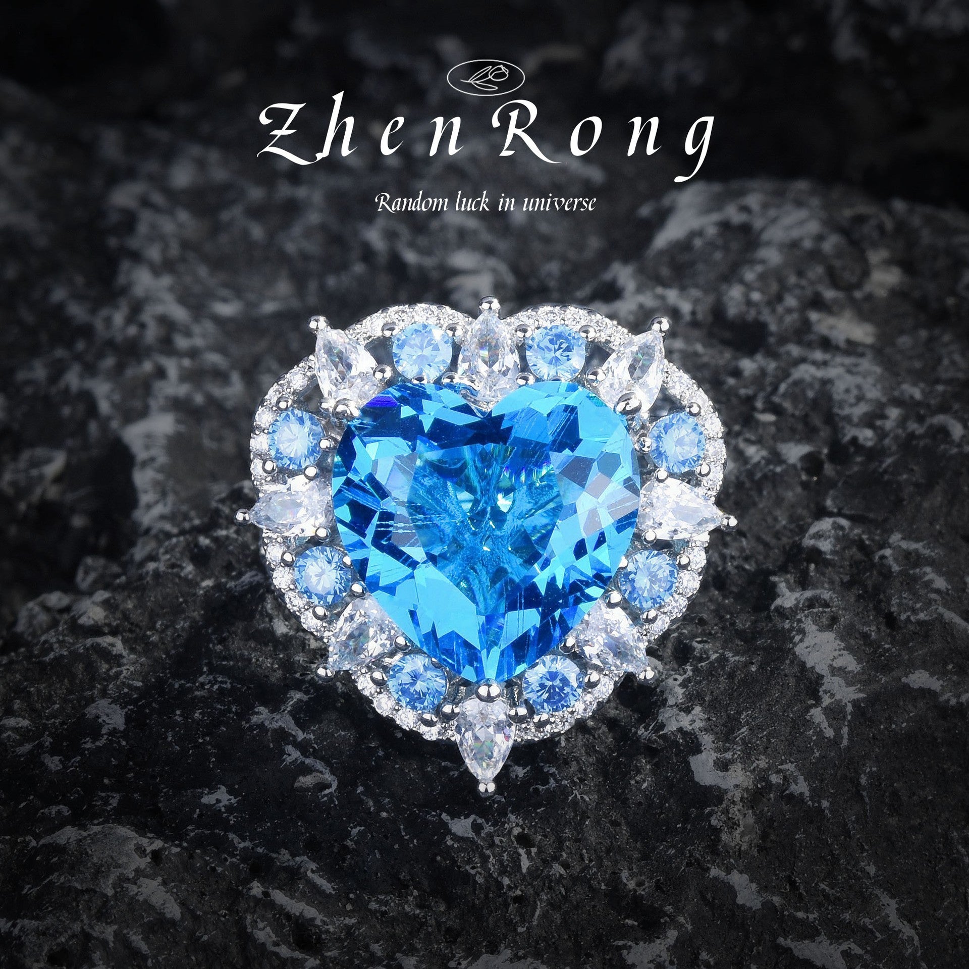 Luxury heavy industry topaz love pendant necklace colorful treasure set