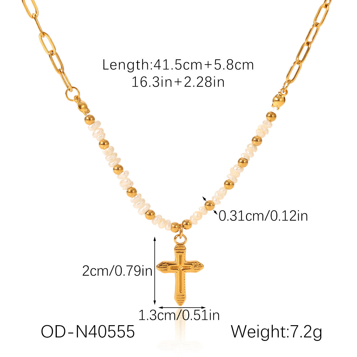 Fashion Titanium Steel Cross Clavicle Pendant Chain