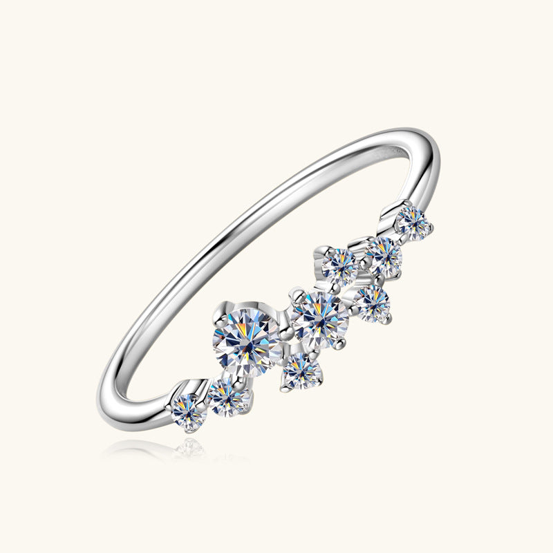 Sterling Silver Gypsy Moissanite Ring