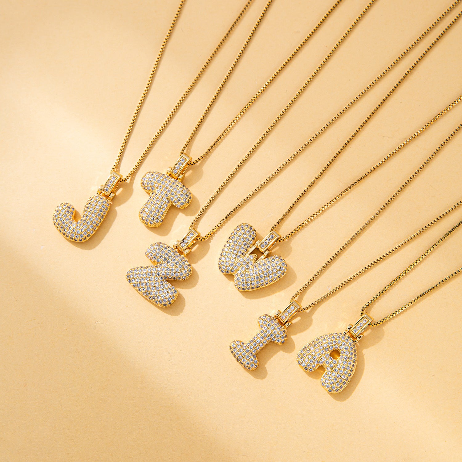 Creative fashion zircon fat 26 letter necklace