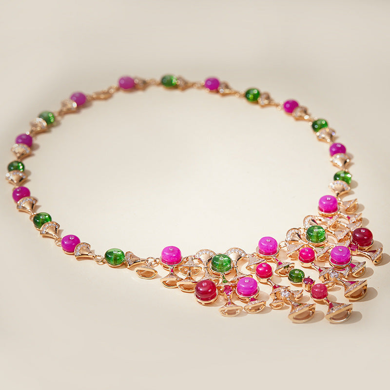 Fan Bead Gold Plated Clavicle Chain