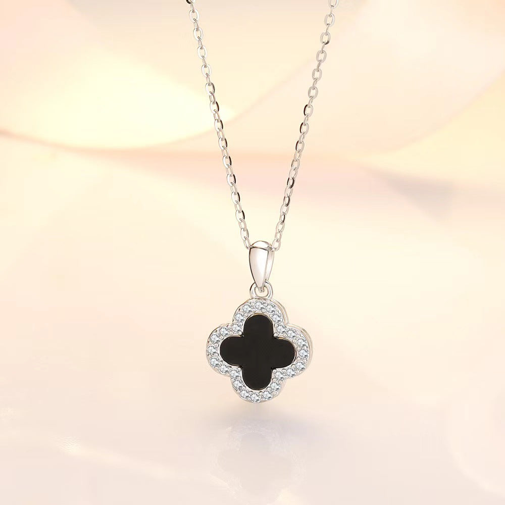 S925 gold-plated fashionable clover necklace
