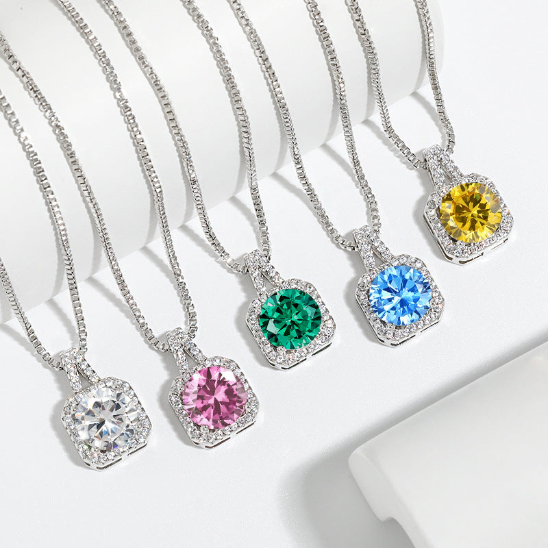Fashion Sugar Cube Gem Necklace