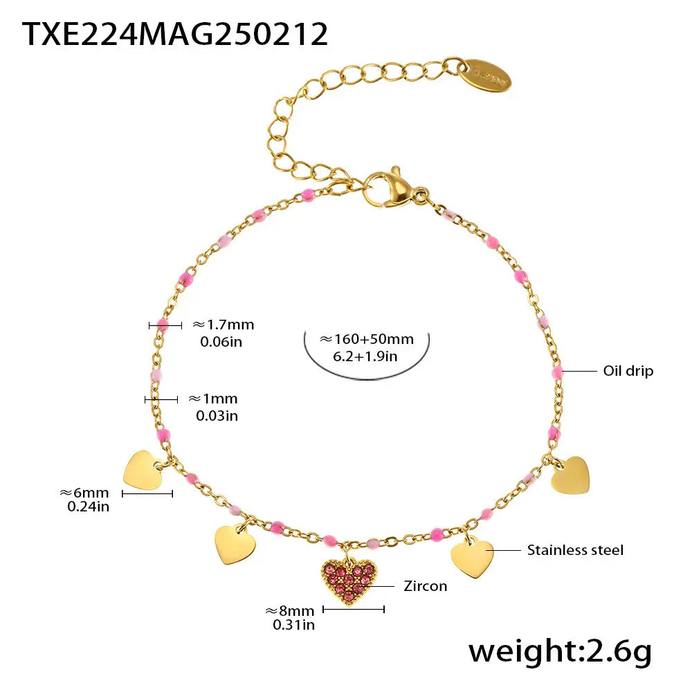 Collier en acier au titane et zircon Fashion Symphony