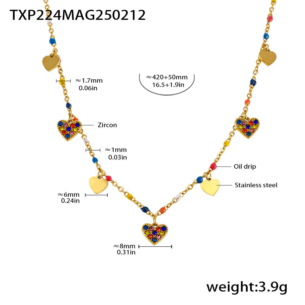 Fashion Symphony Zircon Titanium Steel Necklace