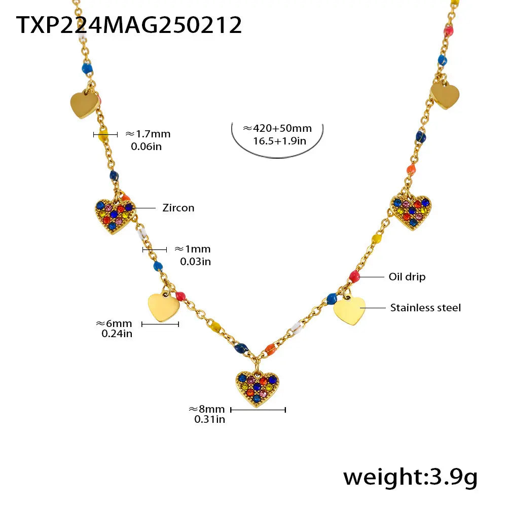 Collier en acier au titane et zircon Fashion Symphony