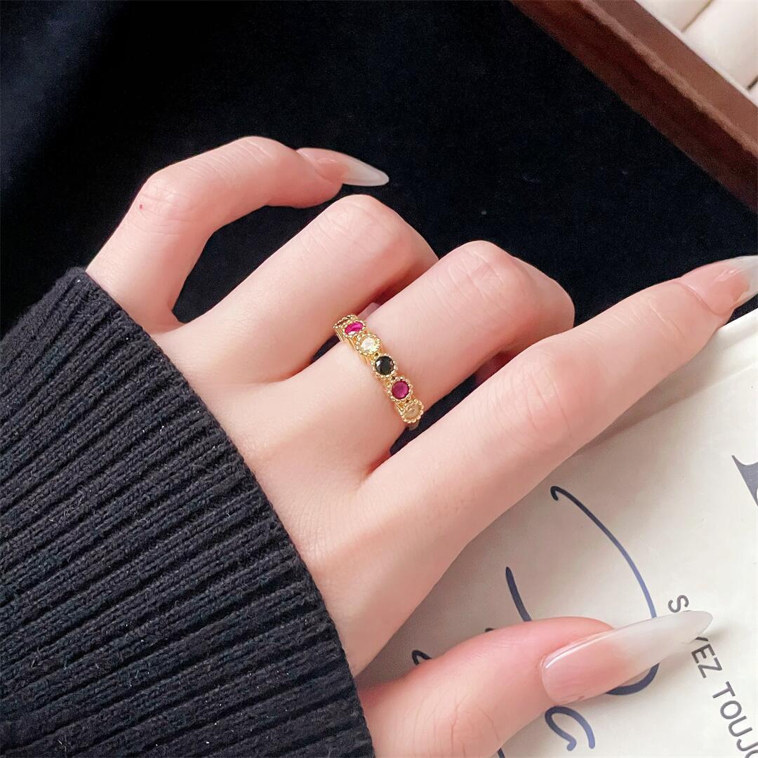 Light luxury colored treasure series ring