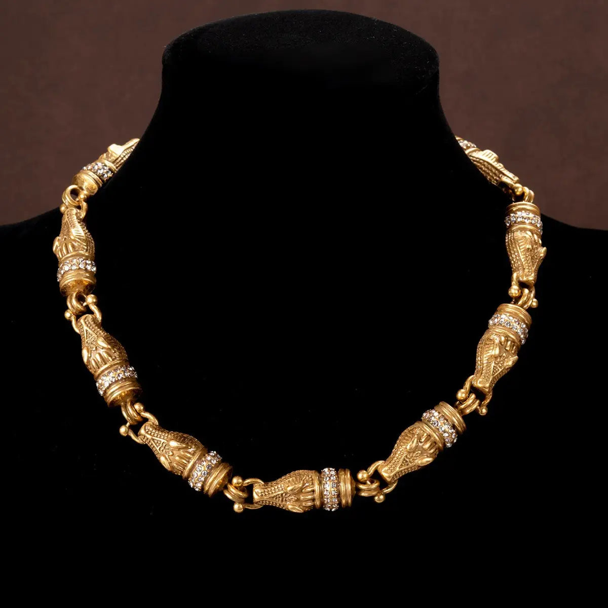 Collier diamant médiéval vintage émaillé