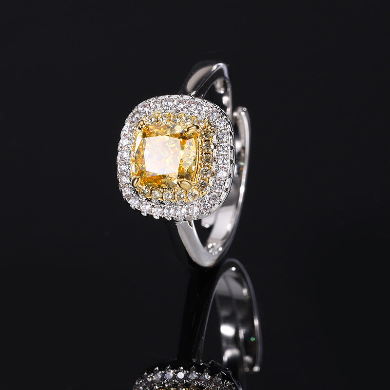 Ensemble de diamants jaunes taille fleur de glace en diamant à haute teneur en carbone