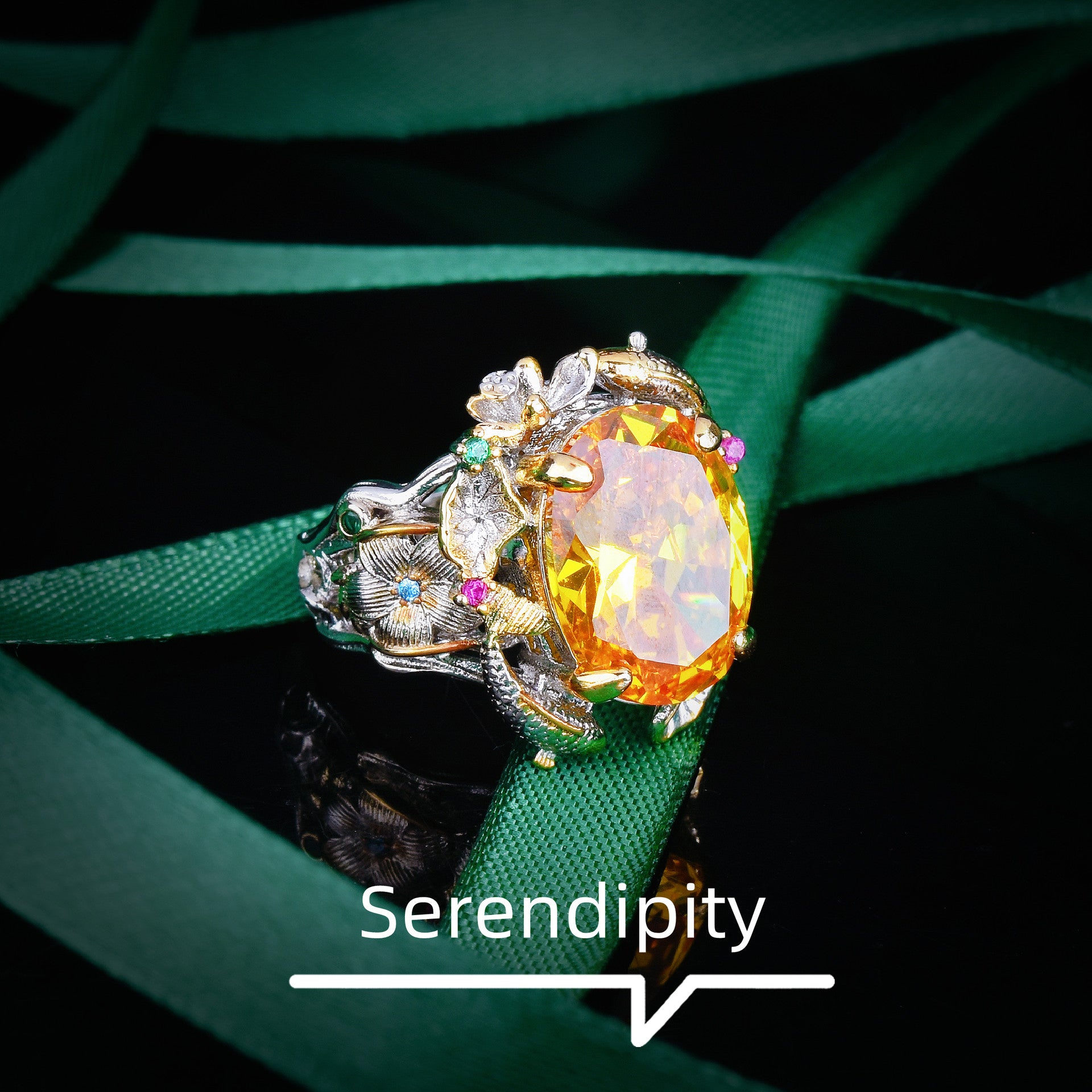 Italian retro bright yellow diamond colored treasure series