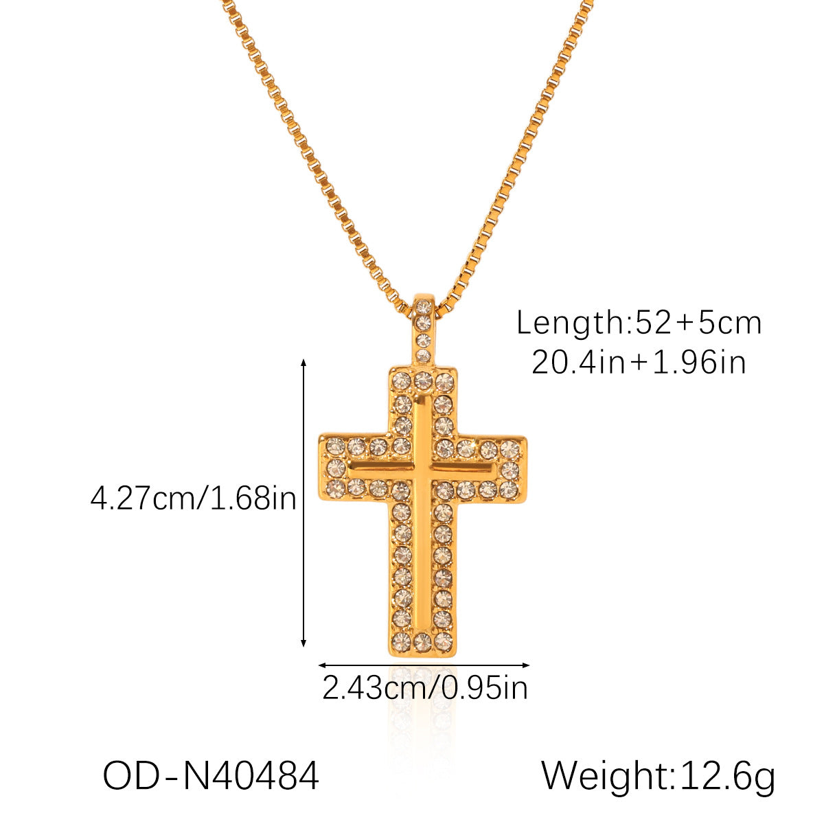 Fashion Titanium Steel Cross Clavicle Pendant Chain