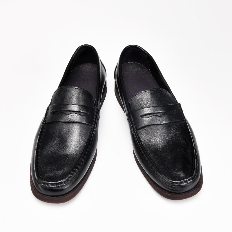 Retro high-end men's formal leather shoes breathable deodorant loafers