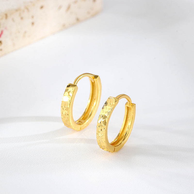 S925 Sterling Silver Light Luxury Crushed Ice Ear Buckle