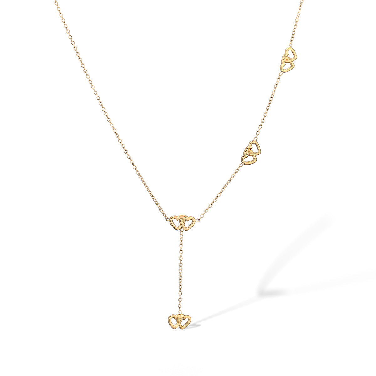 Simple love star fringed necklace