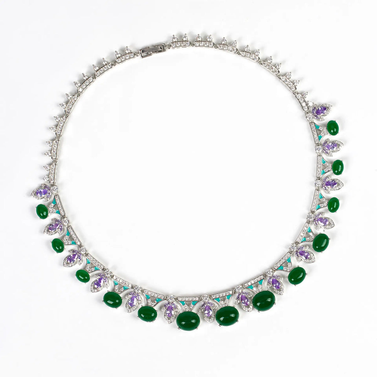 Parure de bijoux collier et boucles d'oreilles en cristal violet améthyste de luxe