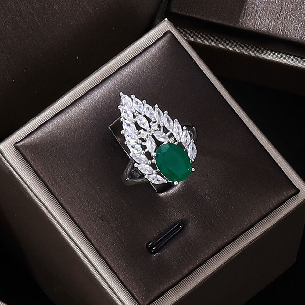 Elegant Emerald Green Crystal Jewelry Set for Women
