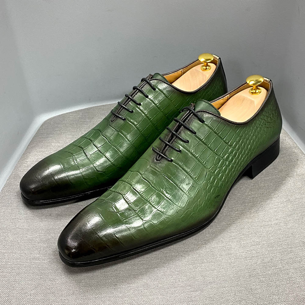 Fashion Crocodile Embossed Oxford Shoes Business Office Derby Shoes
