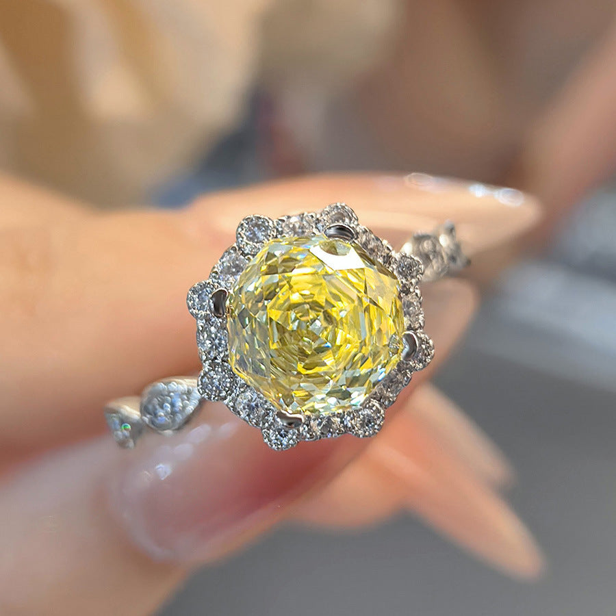 Simple Rose Crystal Diamond Ring