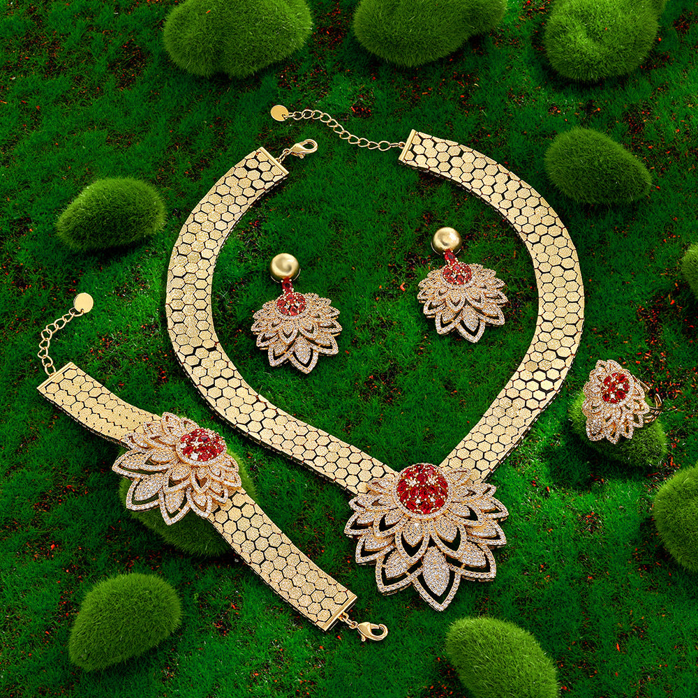 Bohemian style jewelry set, luxurious banquet accessories for women