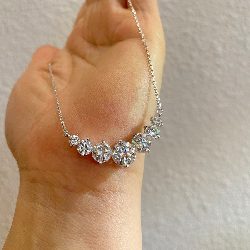 Smiling face moissanite necklace