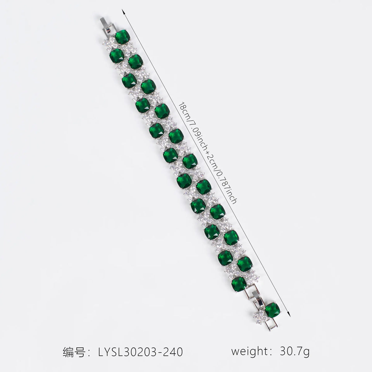 Bracelet trésor élégant à double rangée de zircon carré et coloré