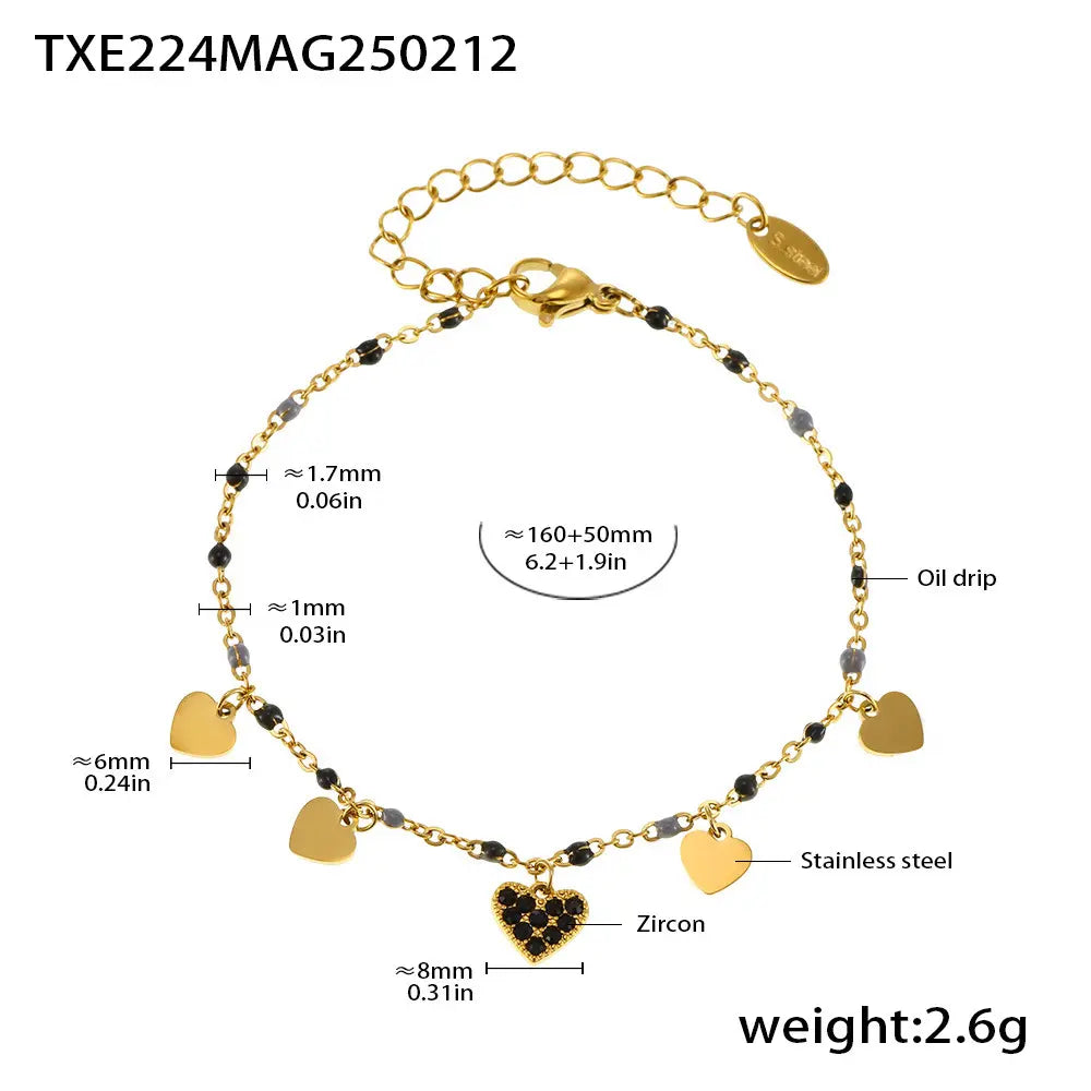 Collier en acier au titane et zircon Fashion Symphony