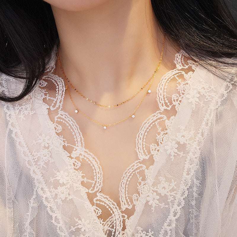 S925 Sterling Silver Gypsy Stacked Necklace