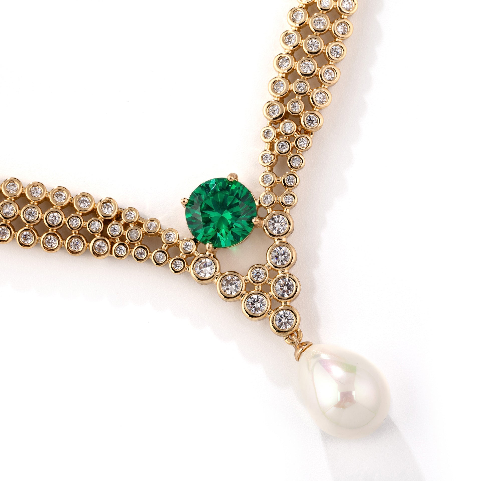 Elegant Purple Pearl Drop Jewelry Set – Gold Tone Necklace Earrings for Women