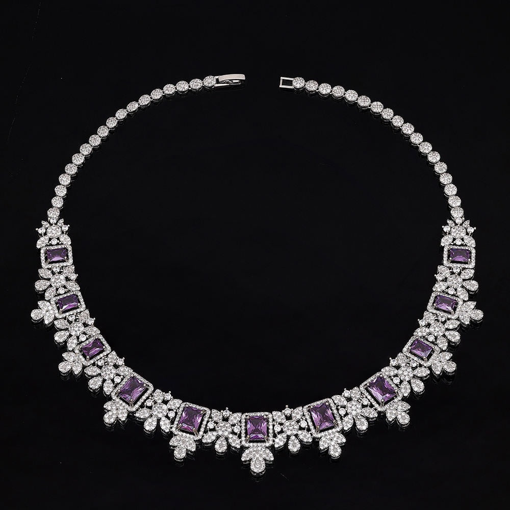 Luxury Amethyst Crystal Statement Jewelry Set for Evening Wear