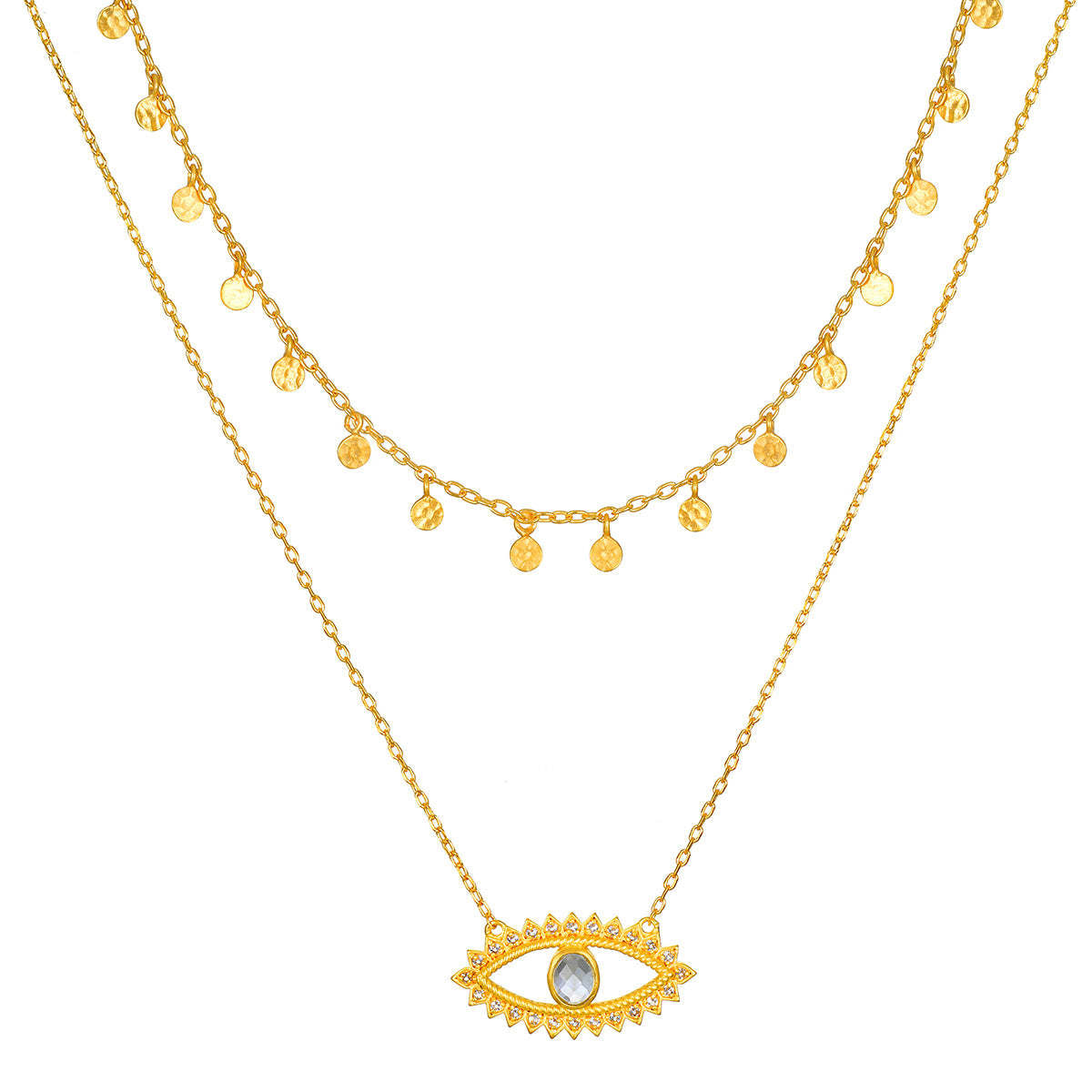 Sun and Moon Double Stacked Necklace