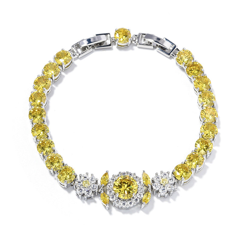 Light Luxury Amethyst Flower Zircon Bracelet