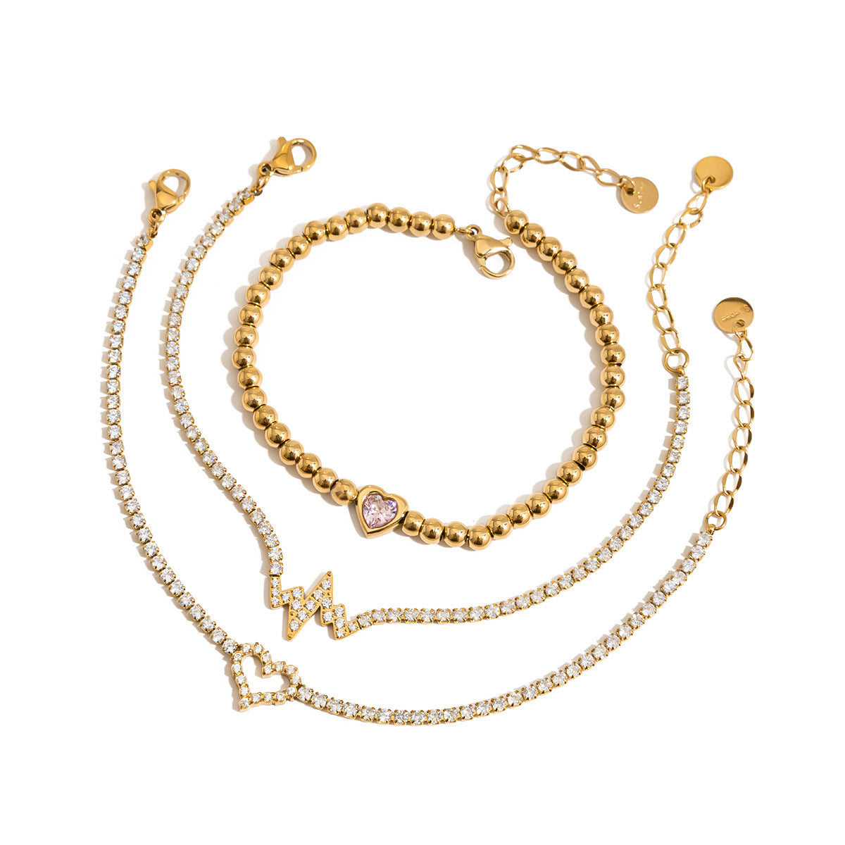 Light luxury stainless steel zircon bracelet