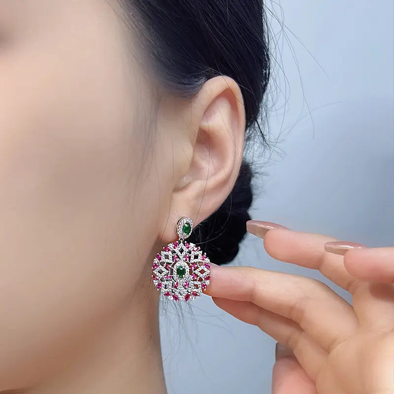 Boucles d'oreilles créoles dorées à l'or fin, creuses, style industriel européen