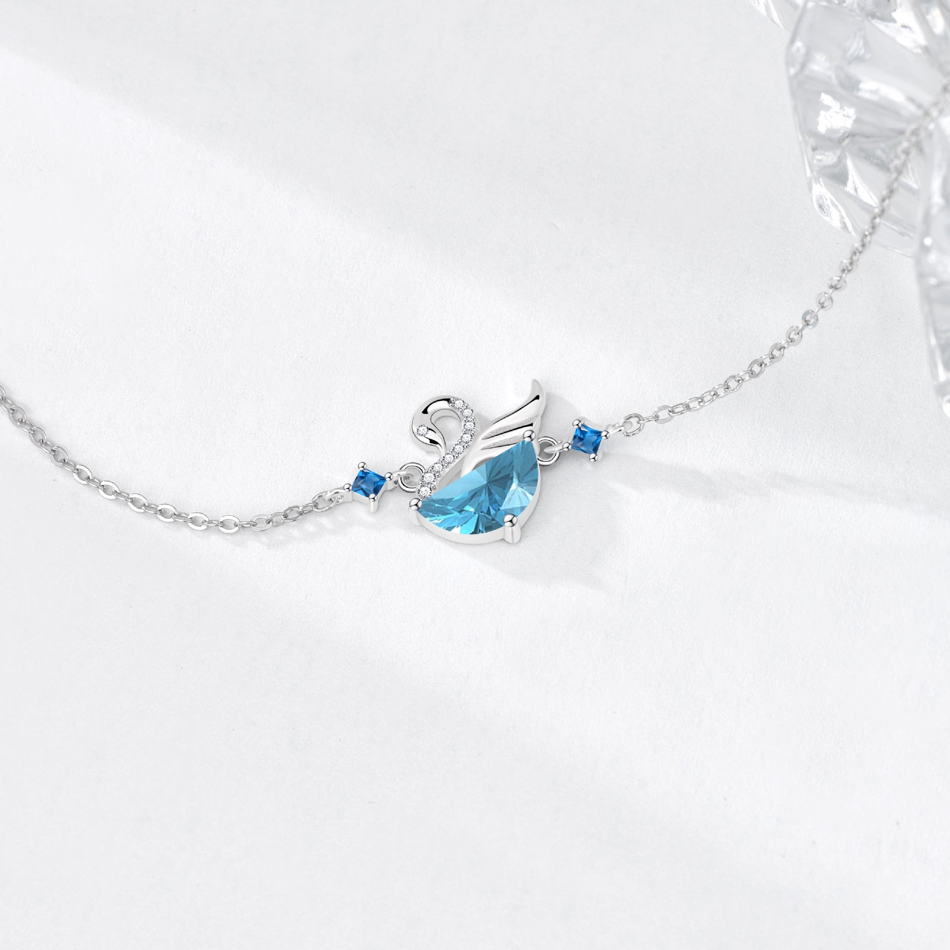 S925 Sterling Silver Swan Zircon Bracelet