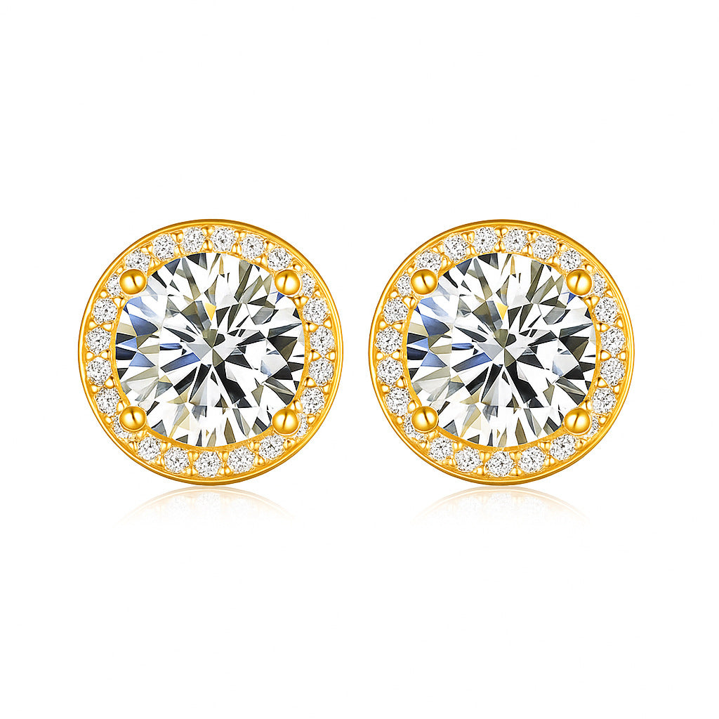 S925 silver light luxury rock sugar moissanite stud earrings