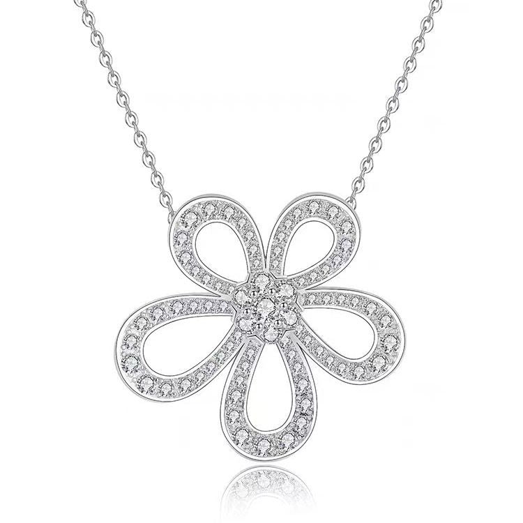 Diamond flower necklace