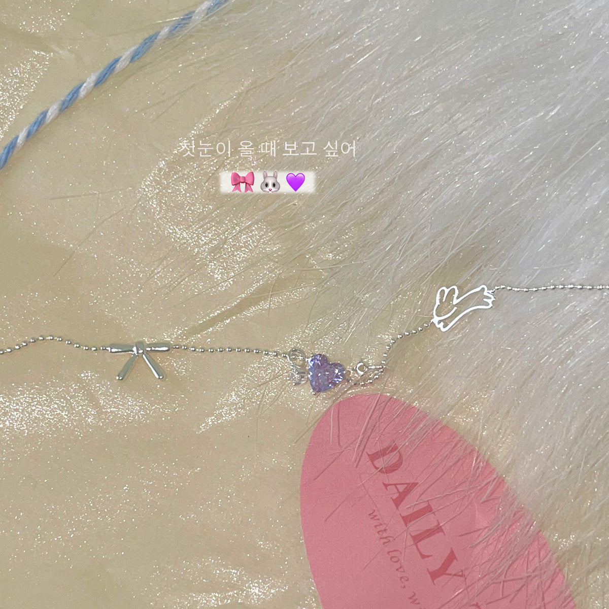 Purple Love Zircon Rabbit Bracelet